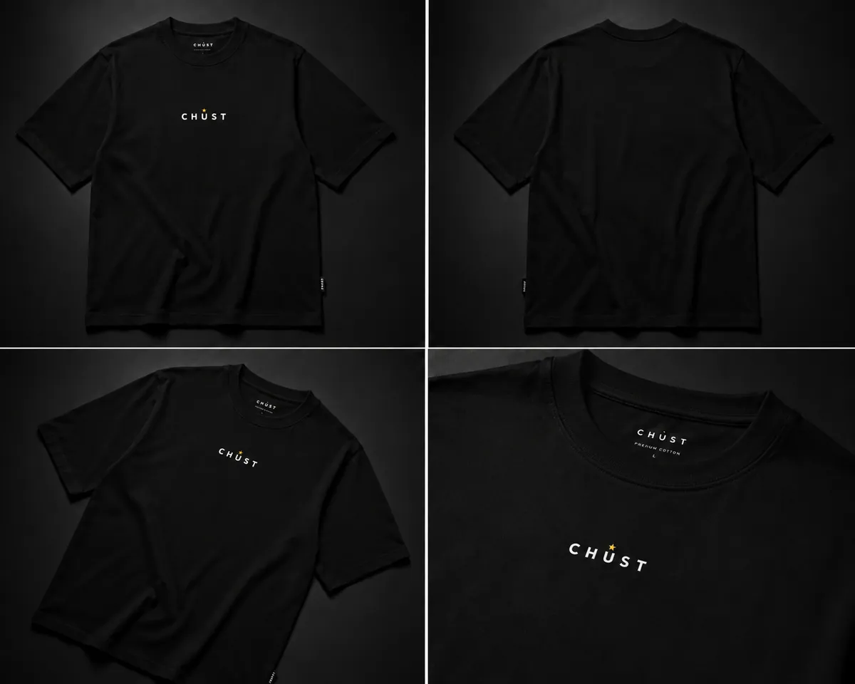 CHUST Founder's Collection tee — black colourway